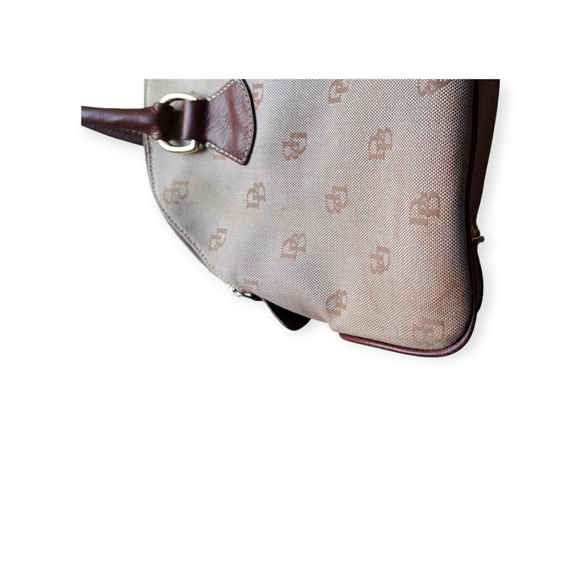 Vintage Dooney & Bourke Tan and Brown Logo Satchel - Picture 5 of 16